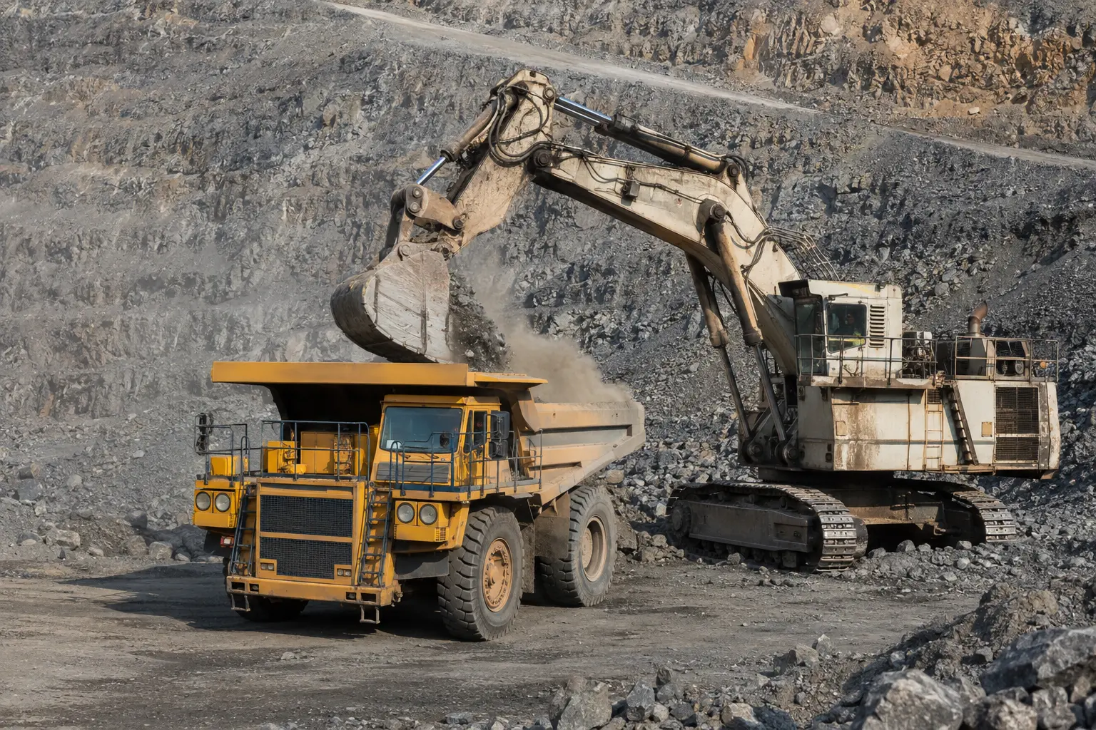 Heavy-duty crushers, conveyors and drives in a mining operation