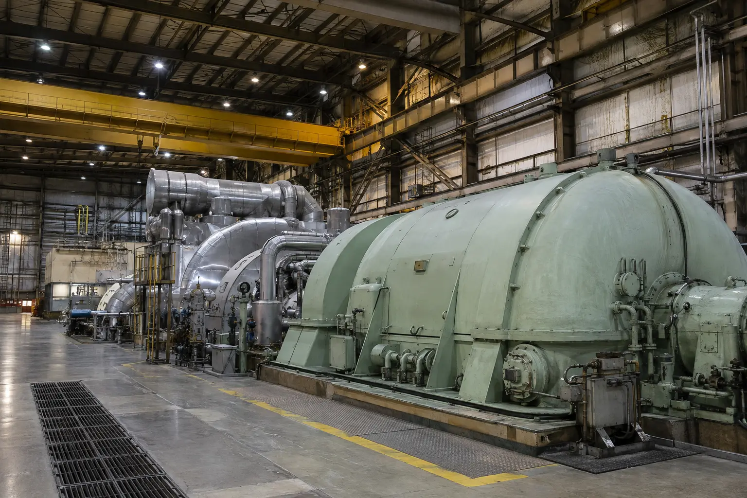 Power generation facility with industrial electric motors and pumps