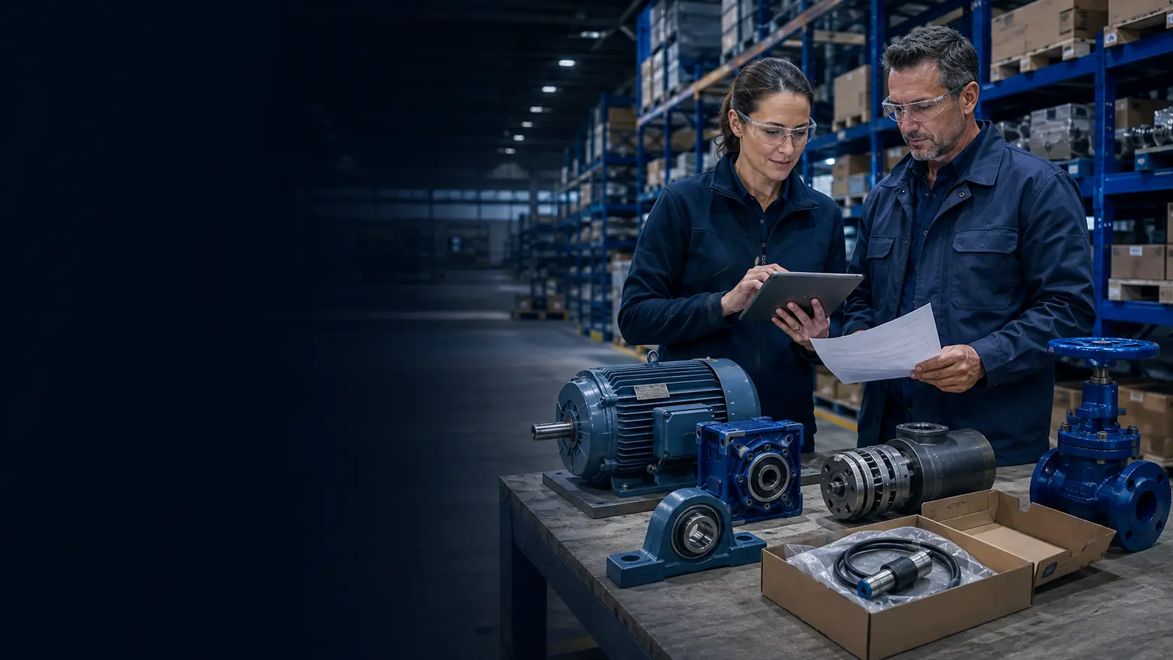 Independent industrial distributors reviewing a multi-brand parts requirement