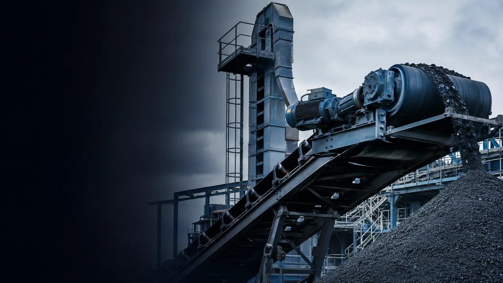 Bulk-material belt conveyor and bucket elevator drive system